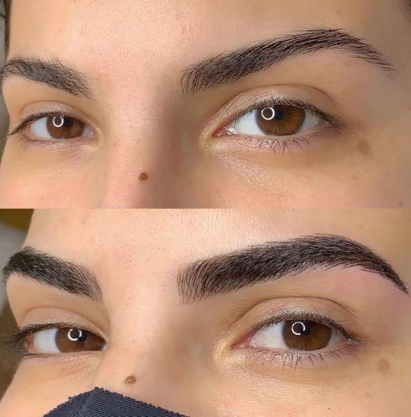Microblading ou teinture des sourcils par une professionnel avec produit de qualité à Marseille